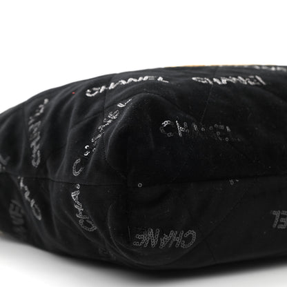 Chanel Velvet Sequin Quilted Chanel 22 Black 10 of 11