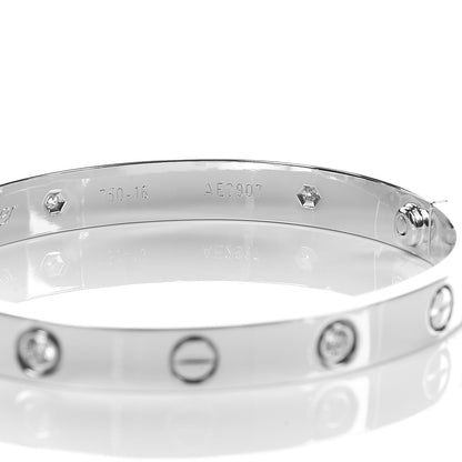 Cartier 18K White Gold 6 Diamond LOVE Bracelet 16 6 of 6
