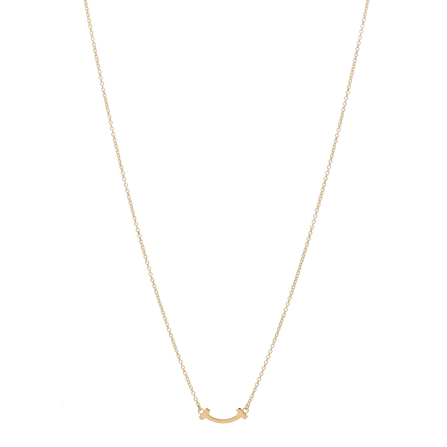 18K Rose Gold Mini T Smile Pendant Necklace