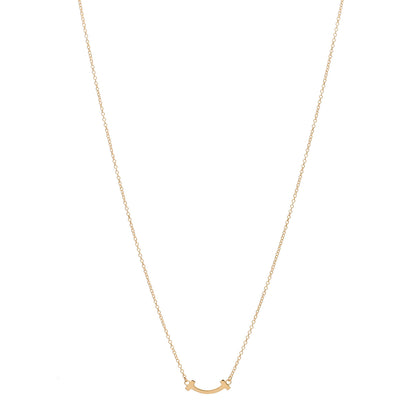 Tiffany 18K Rose Gold Mini T Smile Pendant Necklace 1 of 4