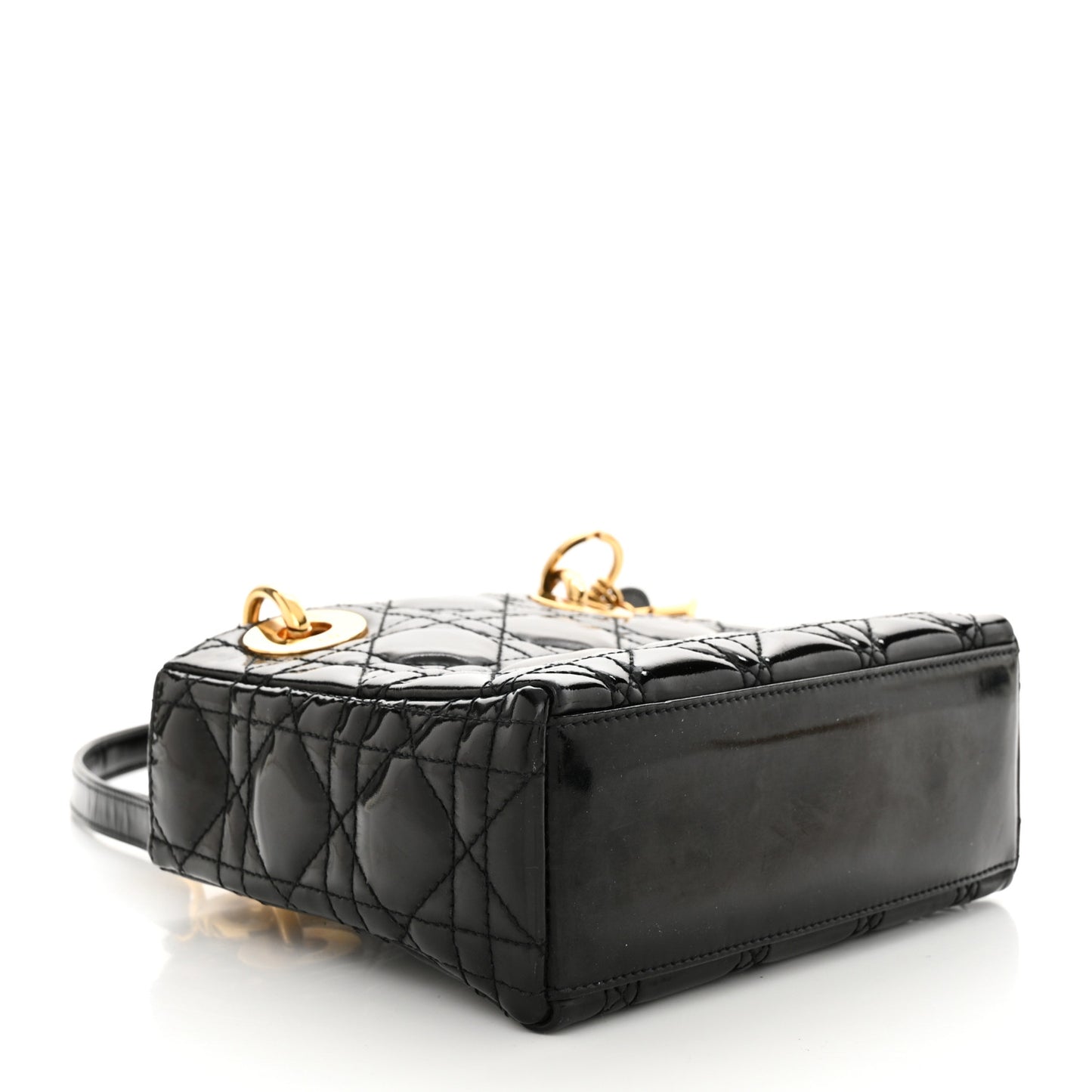 Patent Cannage Mini Lady Dior Black
