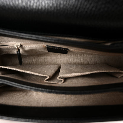 Gucci Dollar Calfskin Interlocking G Top Handle Shoulder Bag Black 5 of 11