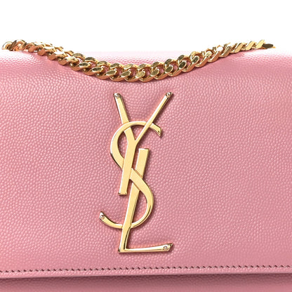 Saint Laurent Grain De Poudre Small Classic Monogram Kate Satchel Old Rose 7 of 9