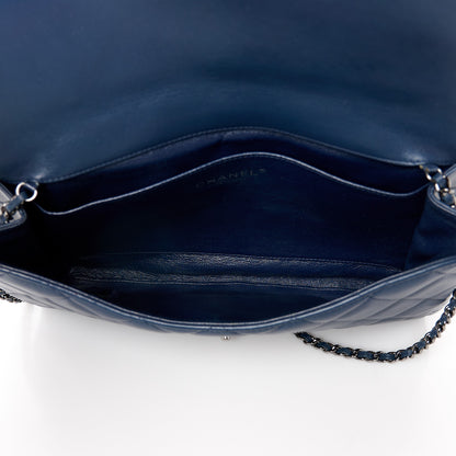 Chanel Lambskin Quilted Clutch with Chain Flap Navy 5 of 12