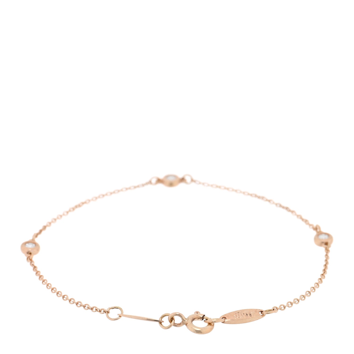 Tiffany 18K Rose Gold Diamond .15ctw Elsa Peretti Diamonds by the Yard Station Bracelet 2 of 4