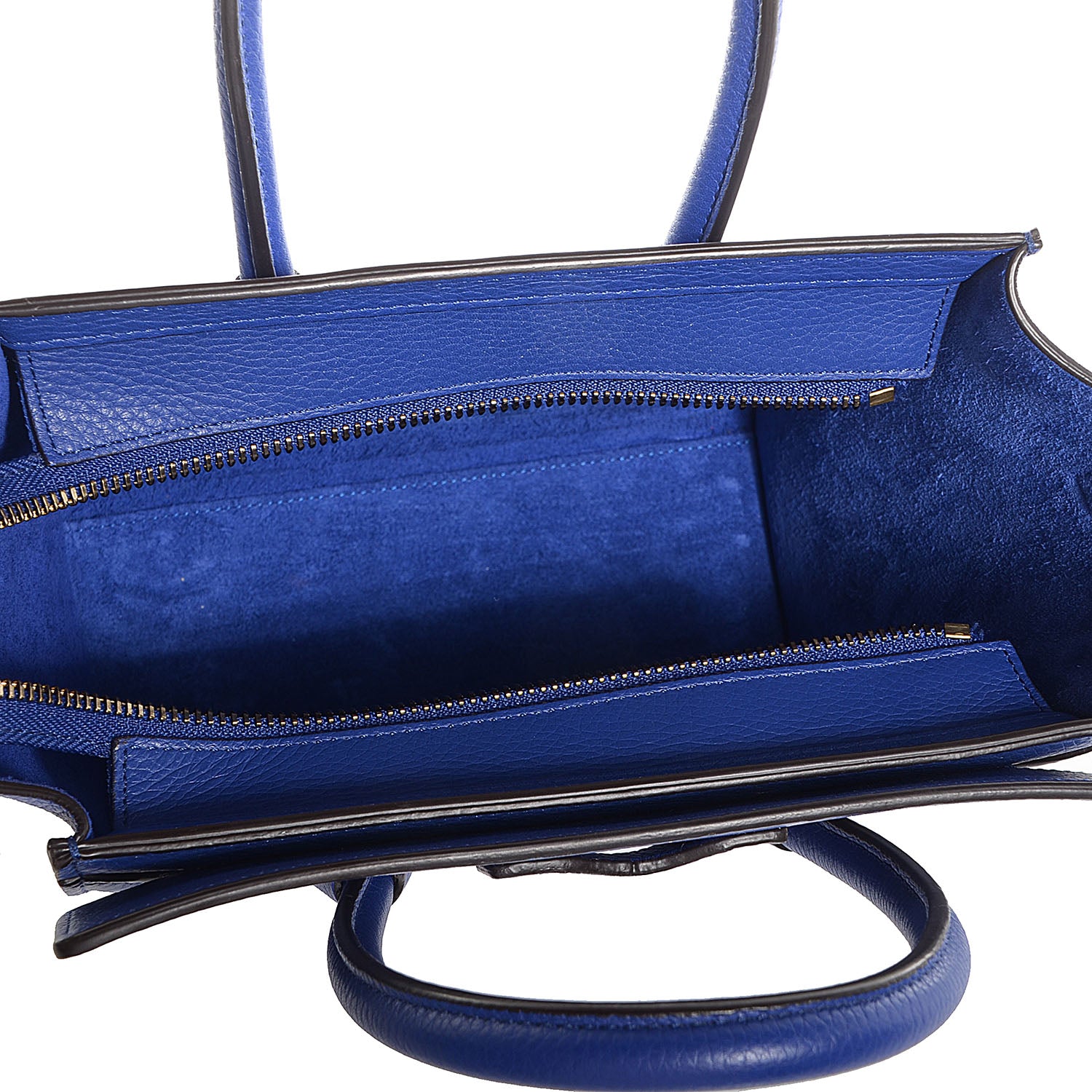 Celine Drummed Calfskin Nano Luggage Indigo 5 of 7