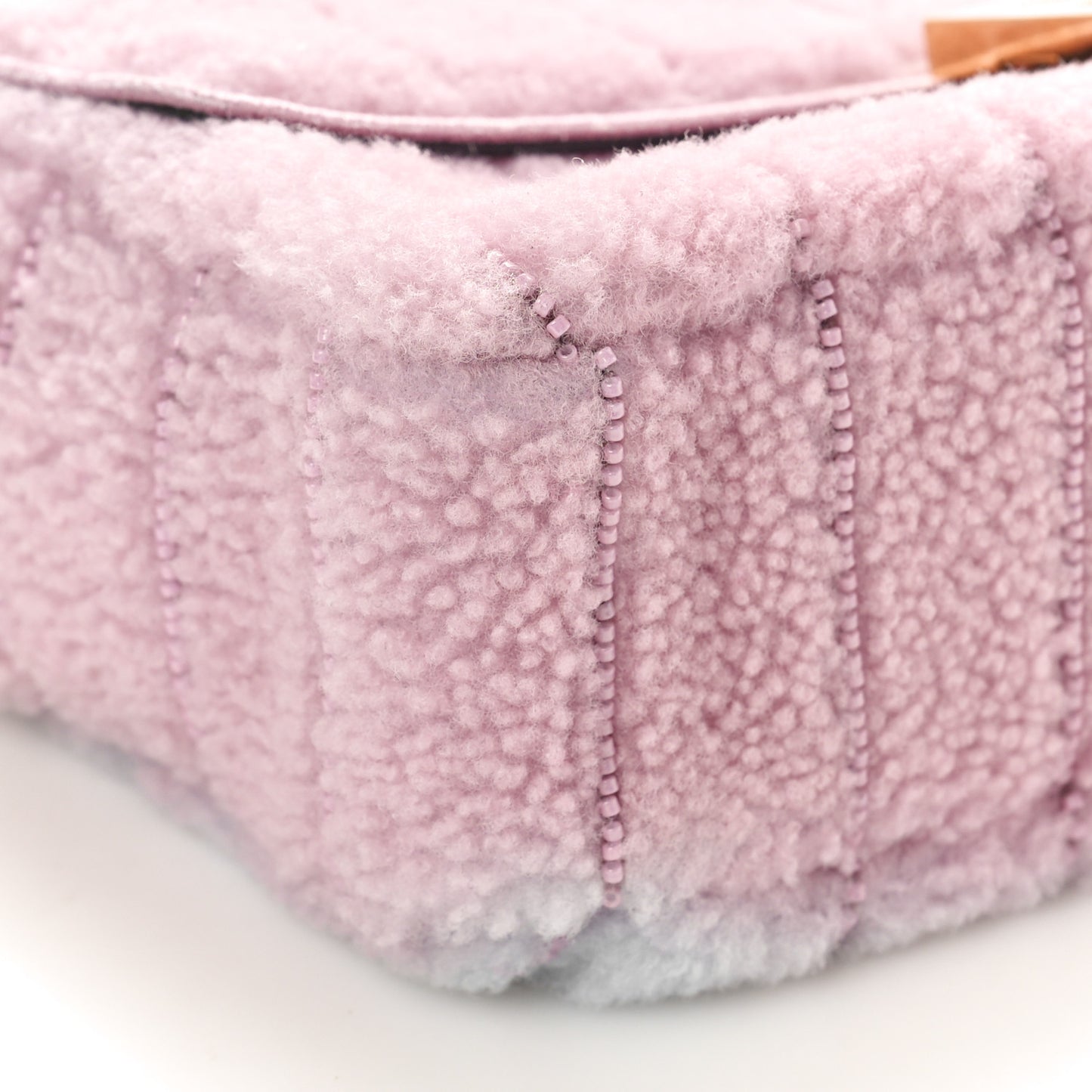 Sheepskin Crystal Beaded Baguette Violet