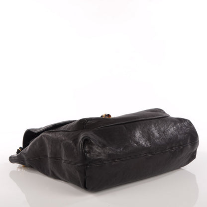 Lanvin Lambskin Large Happy Shoulder Bag Black 4 of 7