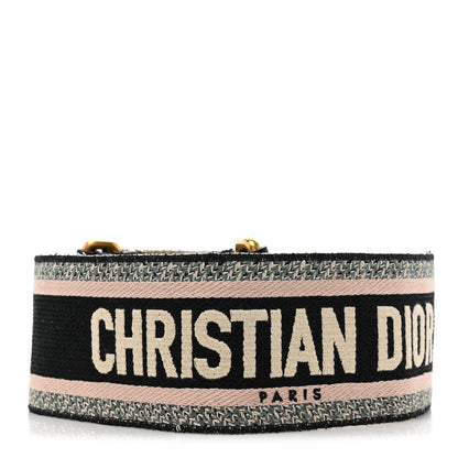 Christian Dior Canvas Embroidered Shoulder Strap Rose Multicolor 1 of 4