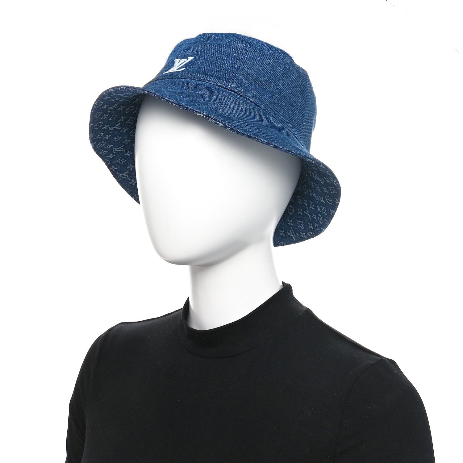 Louis Vuitton Monogram Denim Reversible Everyday Bucket Hat M Blue