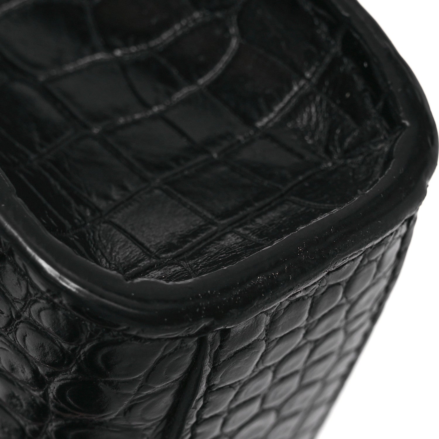 Saint Laurent Calfskin Crocodile Embossed Small Classic Monogram Kate Tassel Satchel Black 12 of 12