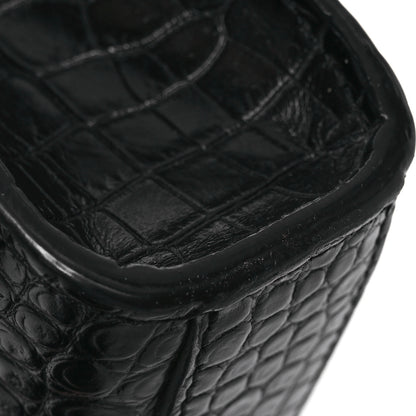 Saint Laurent Calfskin Crocodile Embossed Small Classic Monogram Kate Tassel Satchel Black 12 of 12