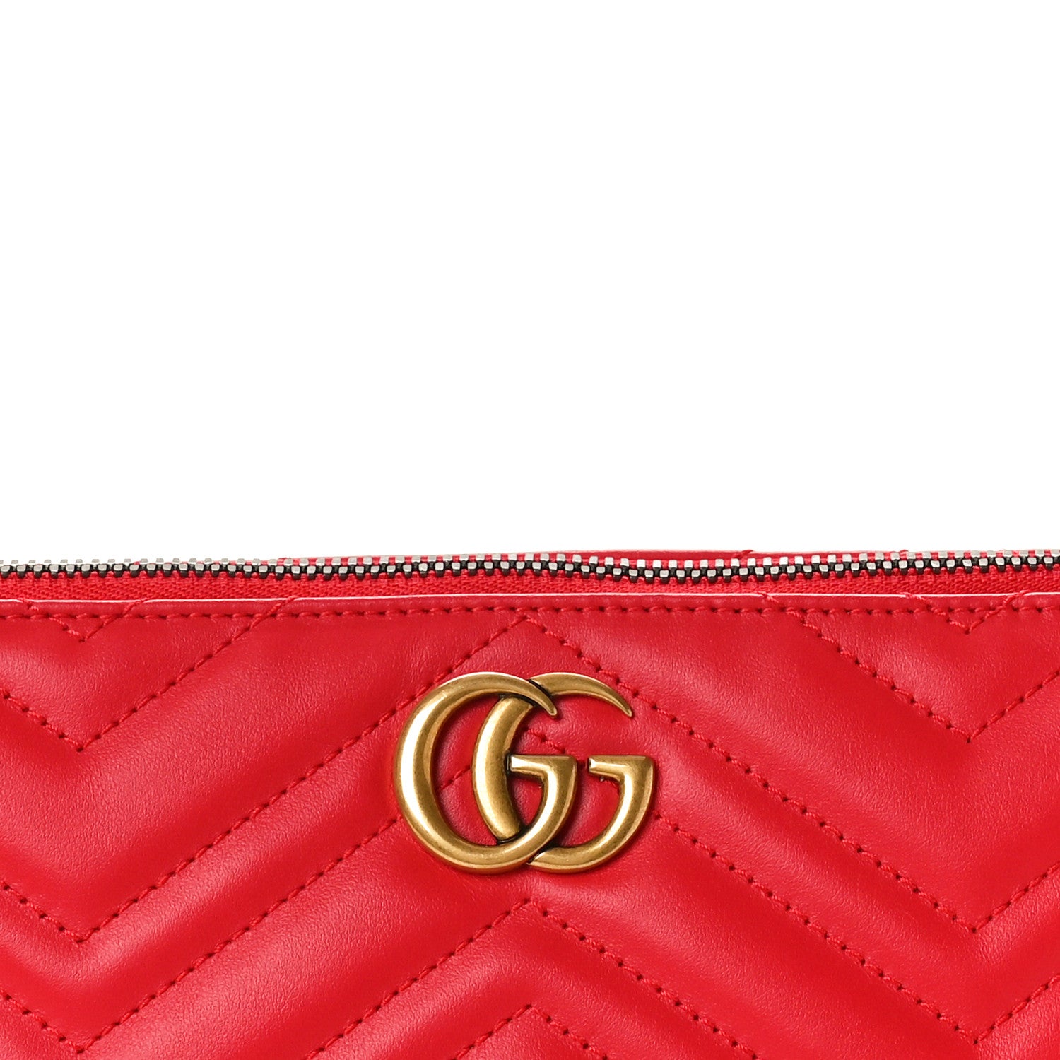 Gucci Calfskin Matelasse Chevron GG Marmont Sling Shoulder Bag Rosso 8 of 10