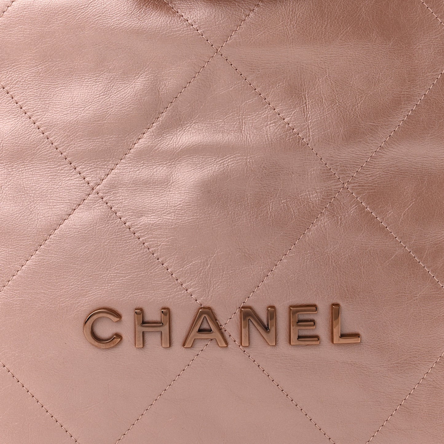 Metallic Calfskin Quilted Small Chanel 22 Pink