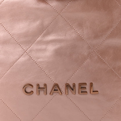 Chanel Metallic Calfskin Quilted Small Chanel 22 Pink 9 of 11