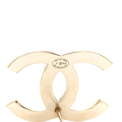 Chanel Crystal Enamel Large CC Earrings Gold Black White Pink 4 of 4