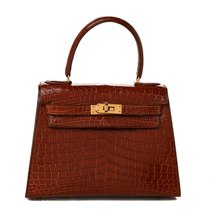 Hermes Shiny Niloticus Crocodile Kelly Sellier 20 Miel 1 of 9