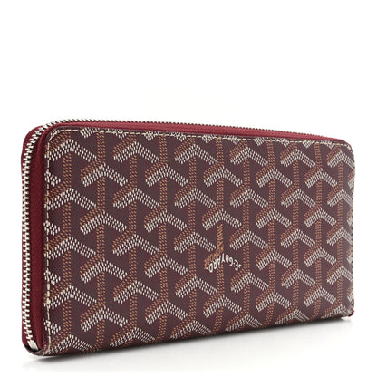 Goyard Goyardine Matignon Zip Around GM Wallet Burgundy 3 of 16
