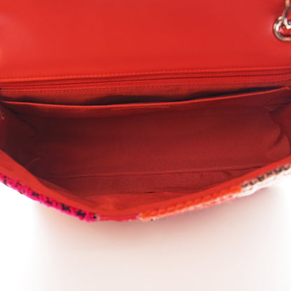 Chanel Tweed Patchwork Jumbo Single Flap Pink 4 of 9