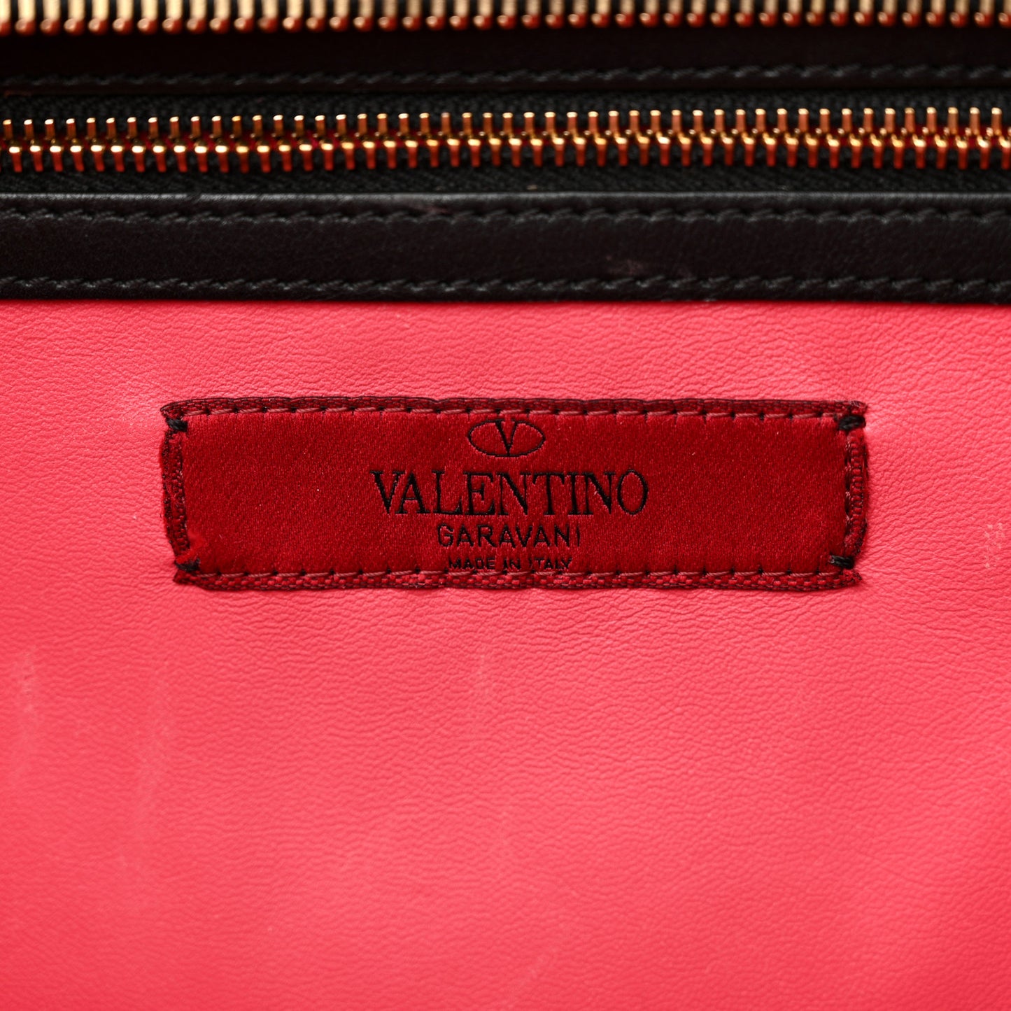 Calfskin Carmen Medium Tote Black Deep Rose