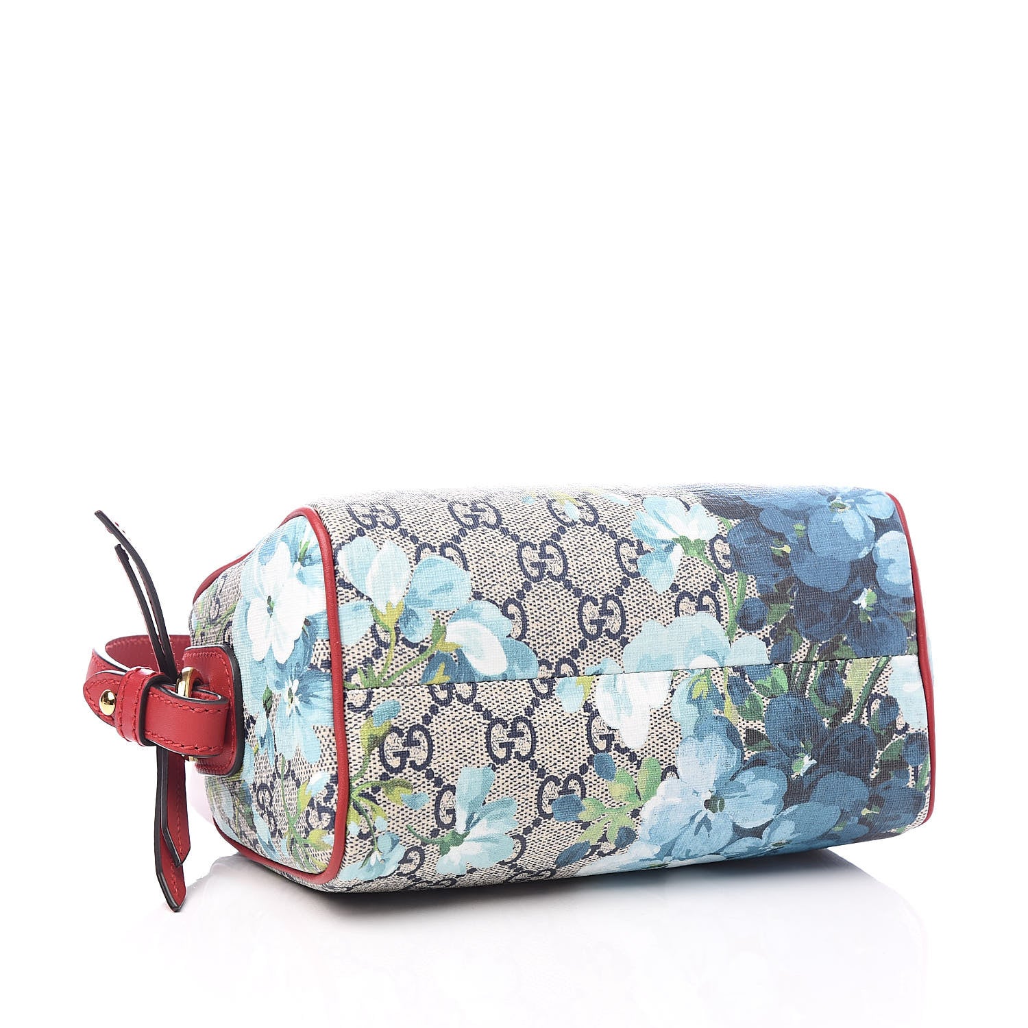 Gucci GG Supreme Monogram Blooms Mini Boston Navy Blue Hibiscus 4 of 10