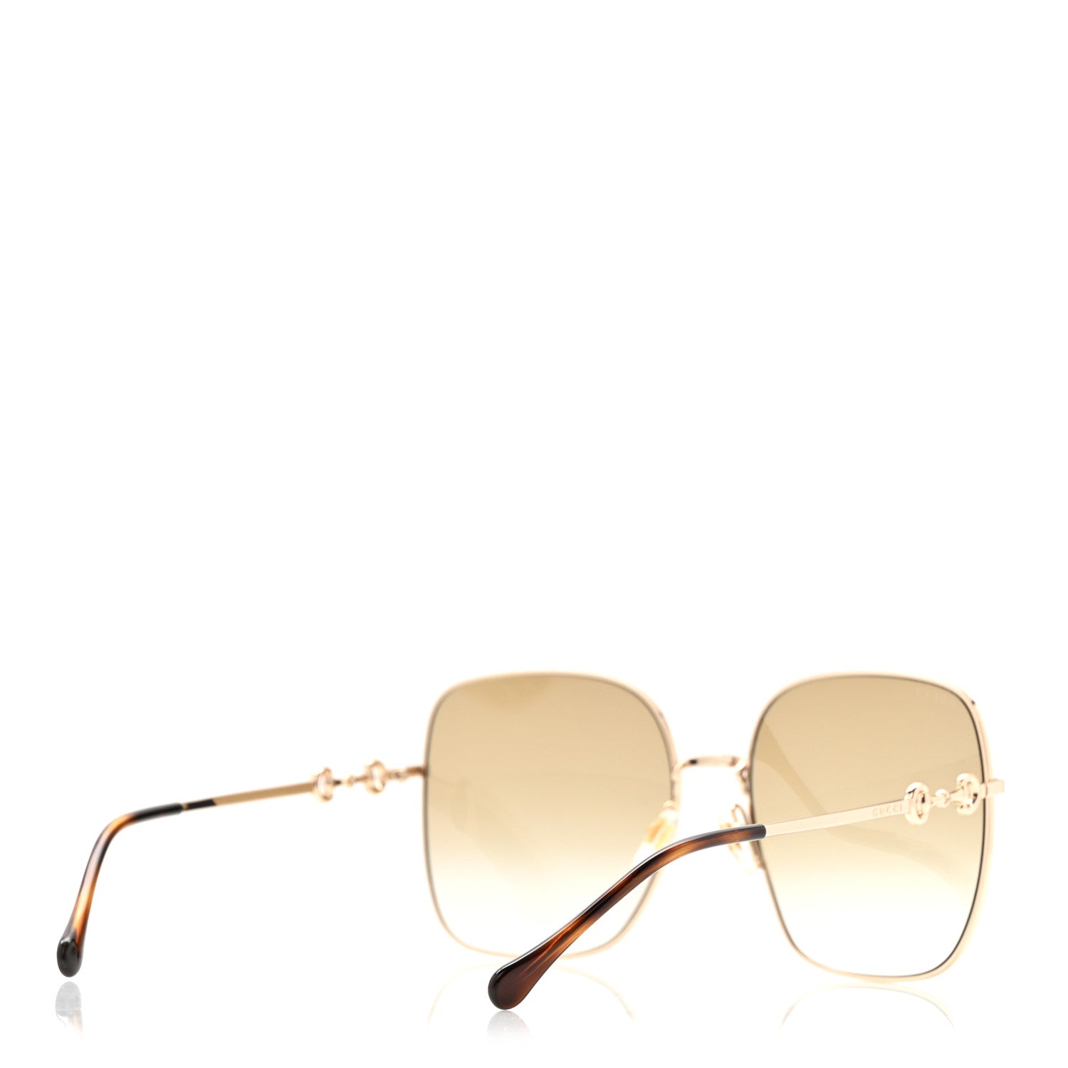 Gucci Metal Horsebit Square Sunglasses GG0879S Gold 4 of 7