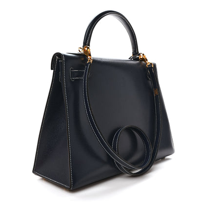 Hermes Courchevel Kelly Sellier 32 Bleu Marine 2 of 10
