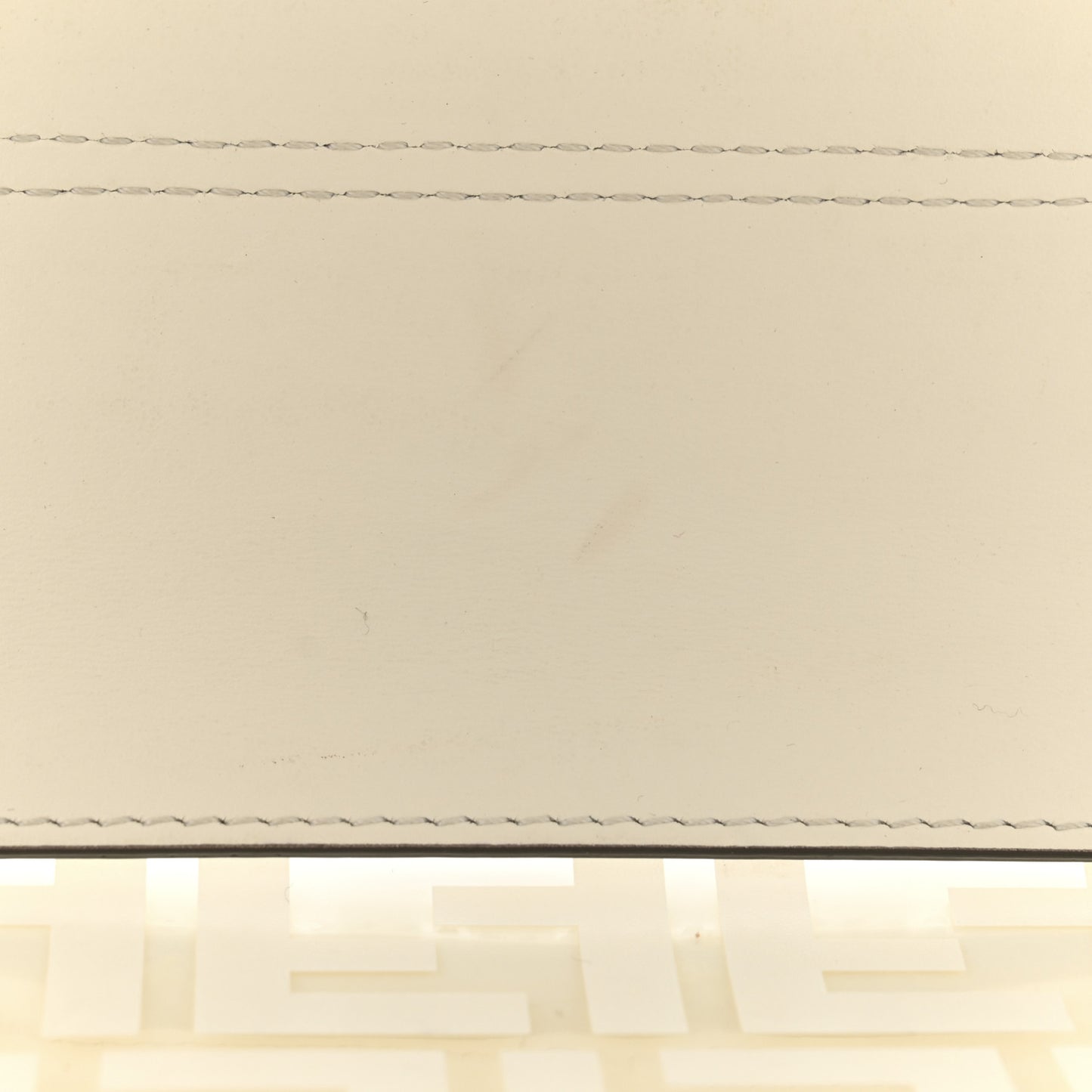 TPU FF Vitello Century Plexiglass Small Runaway Shopper Tote White