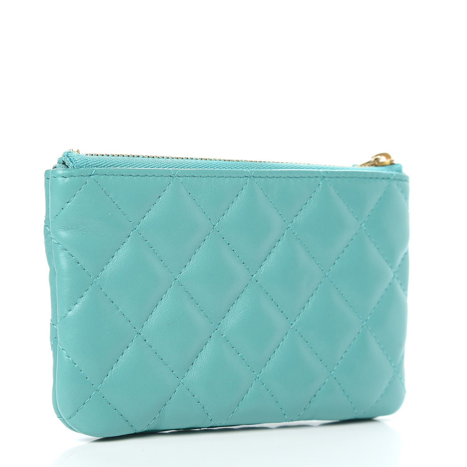 Chanel Lambskin Quilted Small Cosmetic Case Green 3 of 8