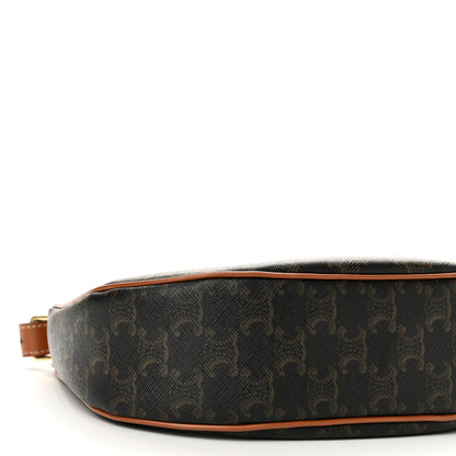 Celine Triomphe Canvas Calfskin Ava Shoulder Bag Tan 8 of 9