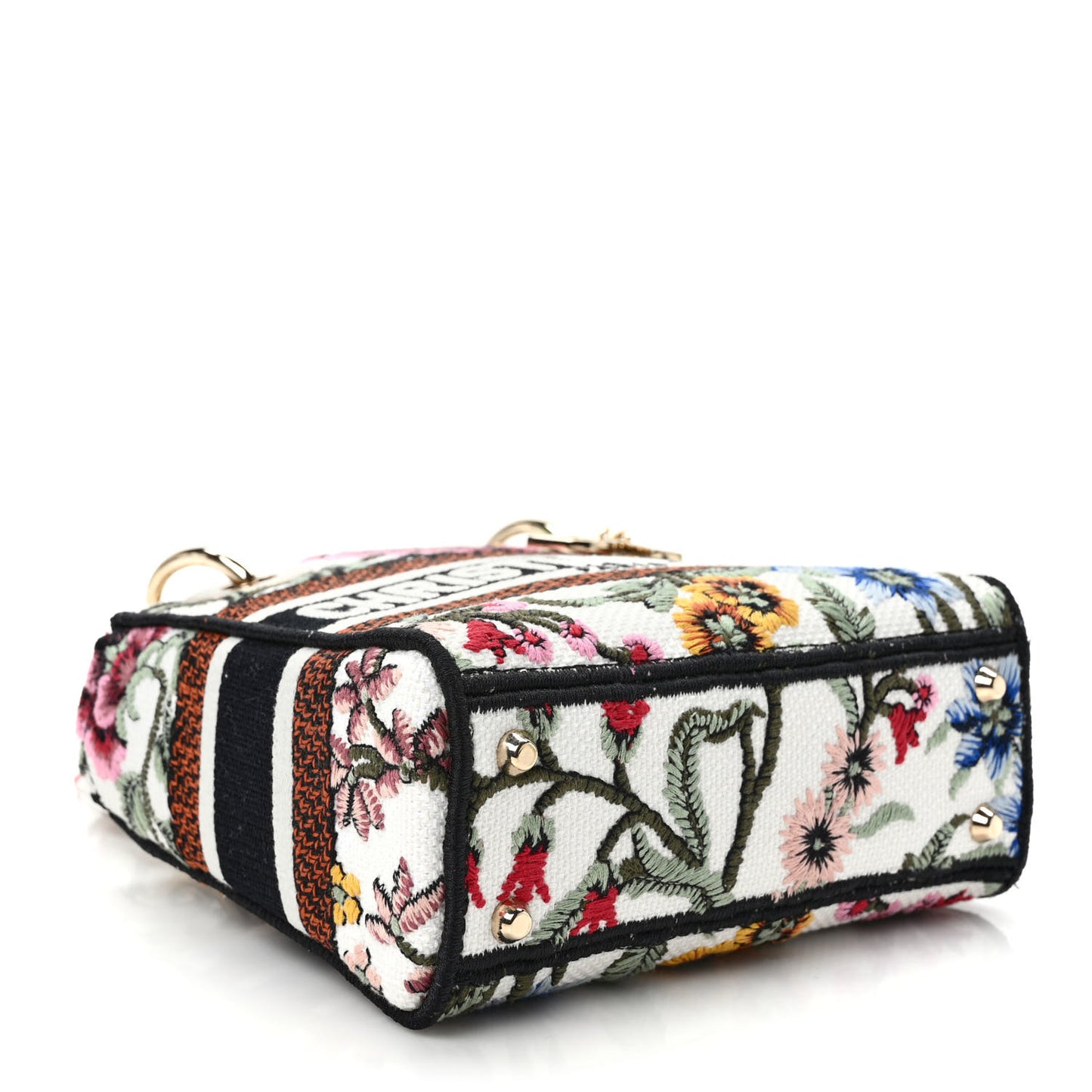Canvas Petites Fleurs Embroidered Mini Lady D-Lite White Multicolor