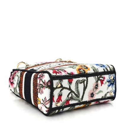 Christian Dior Canvas Petites Fleurs Embroidered Mini Lady D-Lite White Multicolor 4 of 8