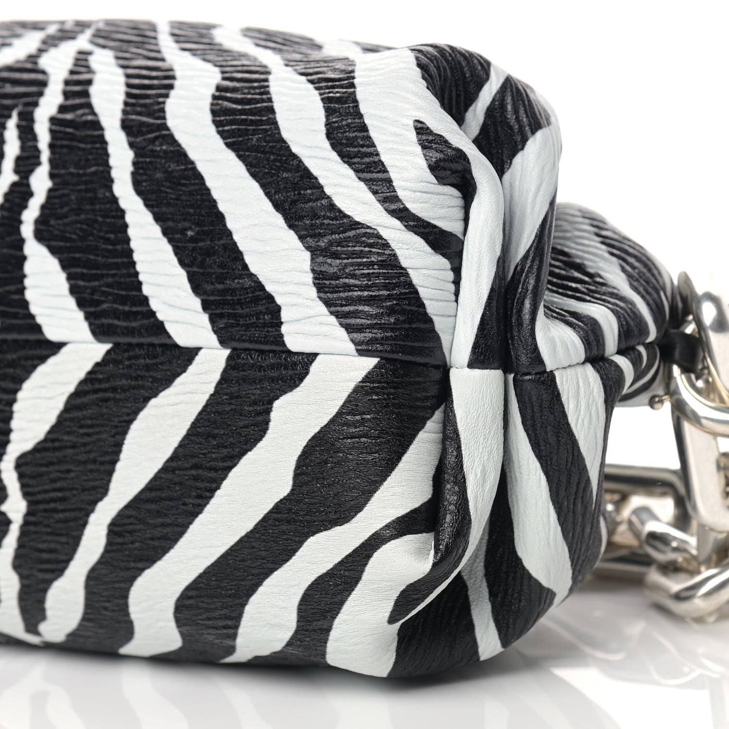 Bottega Veneta Nappa Zebra Print The Pouch Chain White Black 9 of 9