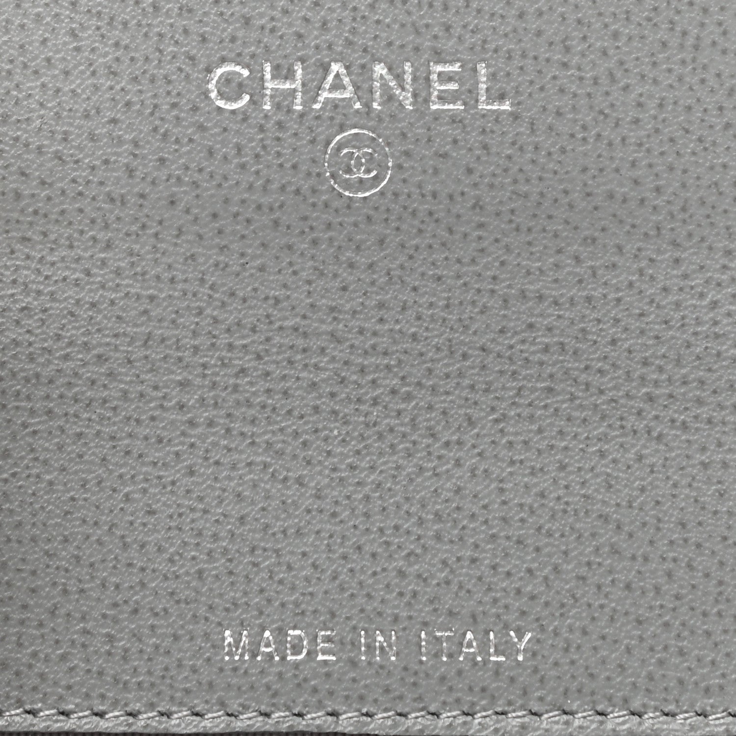Chanel Grained Calfskin Quilted CC Box Flap Card Holder Grey 6 of 7
