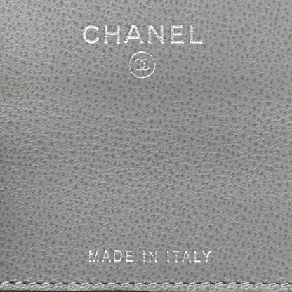 Chanel Grained Calfskin Quilted CC Box Flap Card Holder Grey 6 of 7