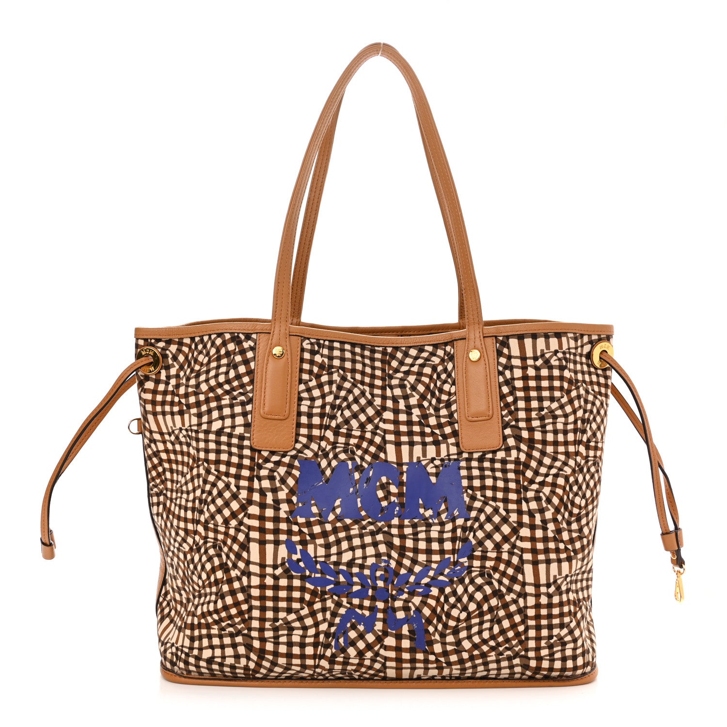 MCM Visetos Medium Liz Reversible Shopper Tote Cognac 4 of 15