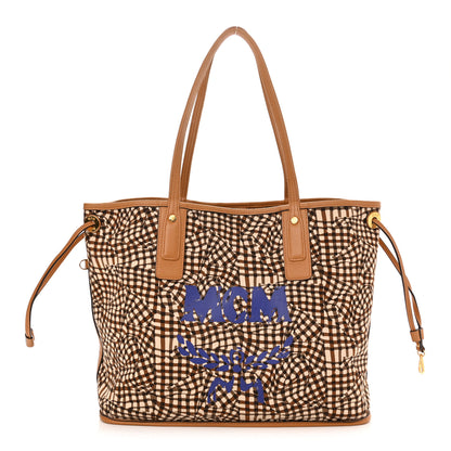 MCM Visetos Medium Liz Reversible Shopper Tote Cognac 4 of 15