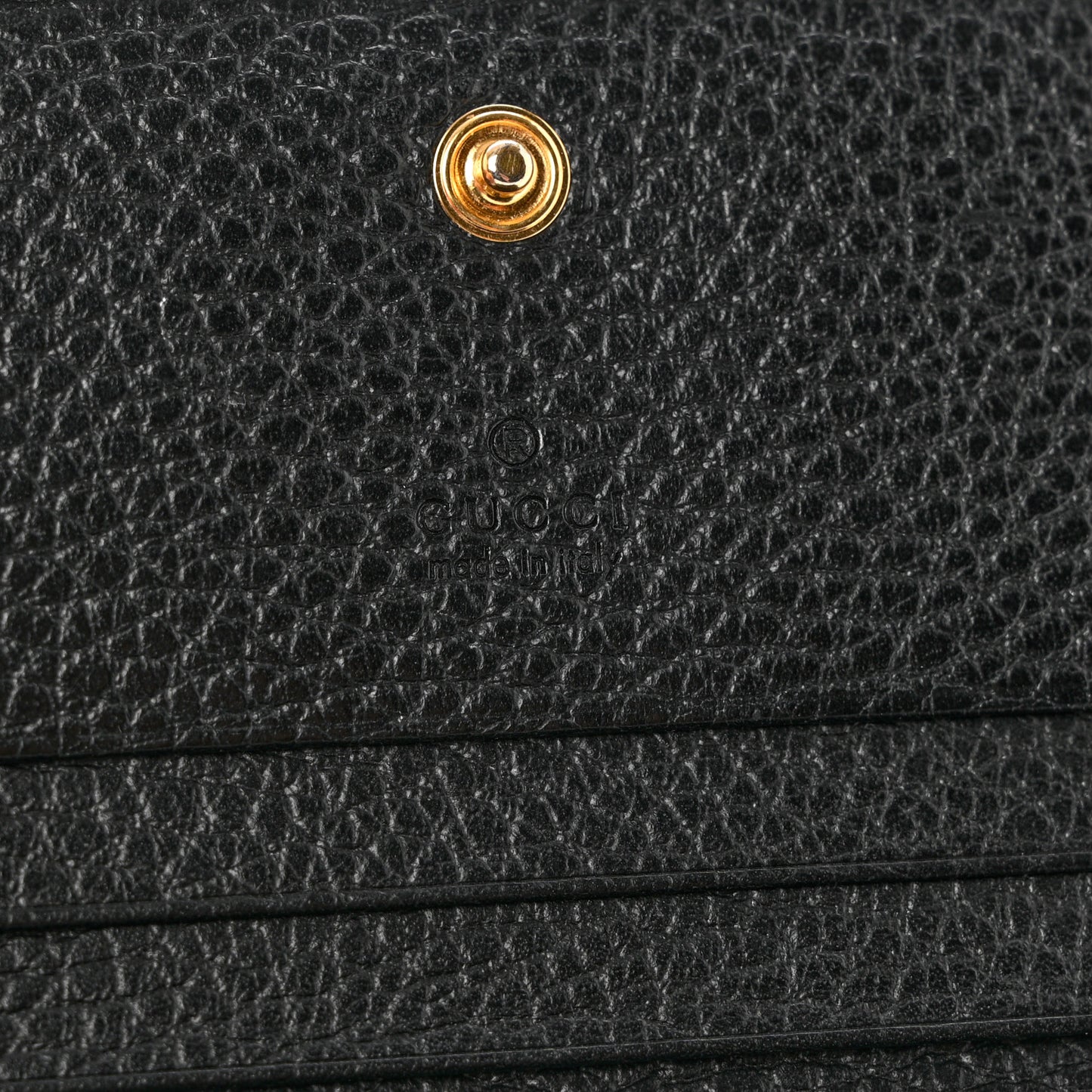 Pebbled Calfskin GG Marmont Card Case Black