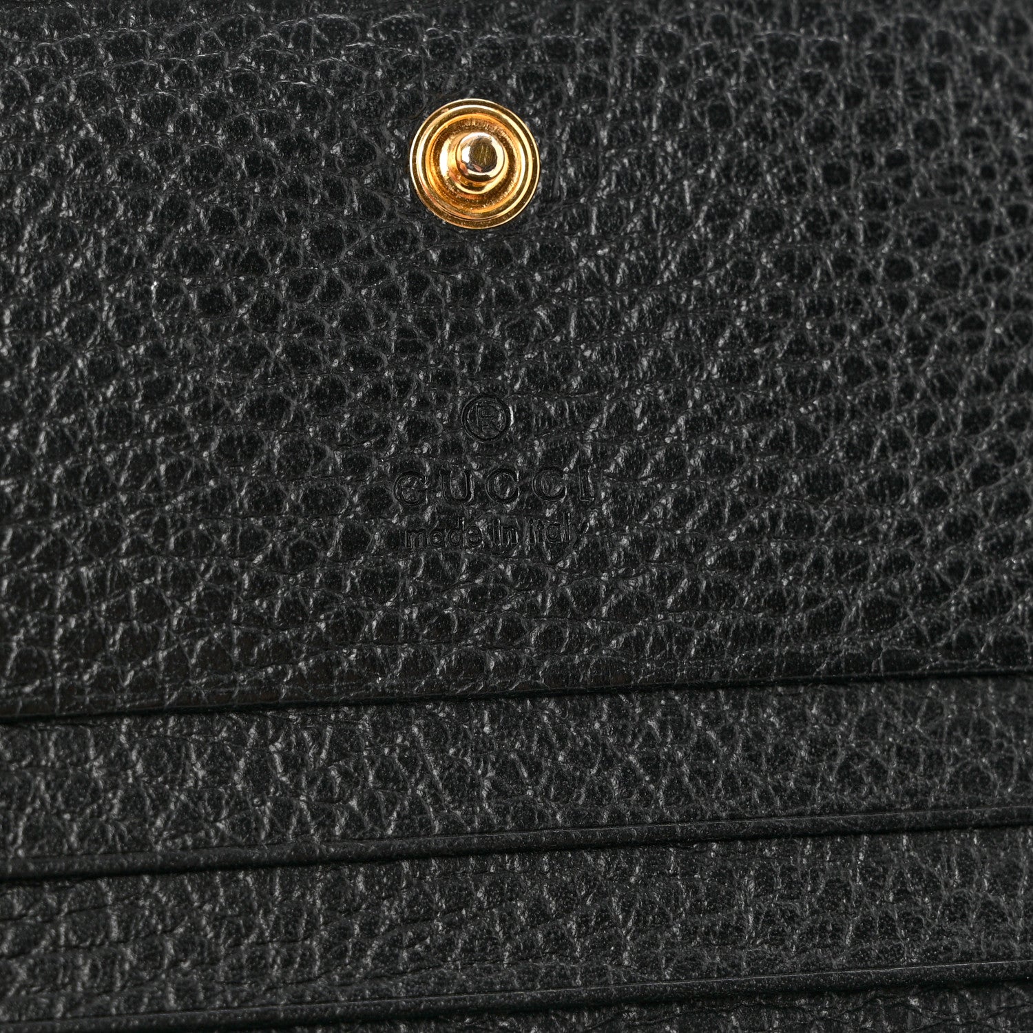 Gucci Pebbled Calfskin GG Marmont Card Case Black 6 of 9