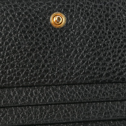 Gucci Pebbled Calfskin GG Marmont Card Case Black 6 of 9