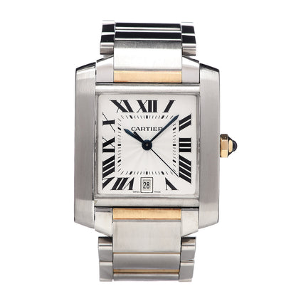 Cartier Stainless Steel 18K Yellow Gold 28mm Tank Francaise Automatic Watch 1 of 6