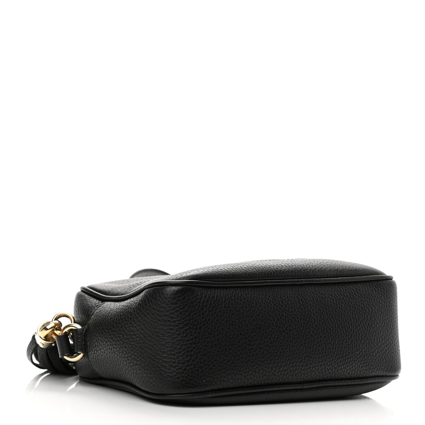 Pebbled Calfskin Small Soho Disco Bag Black