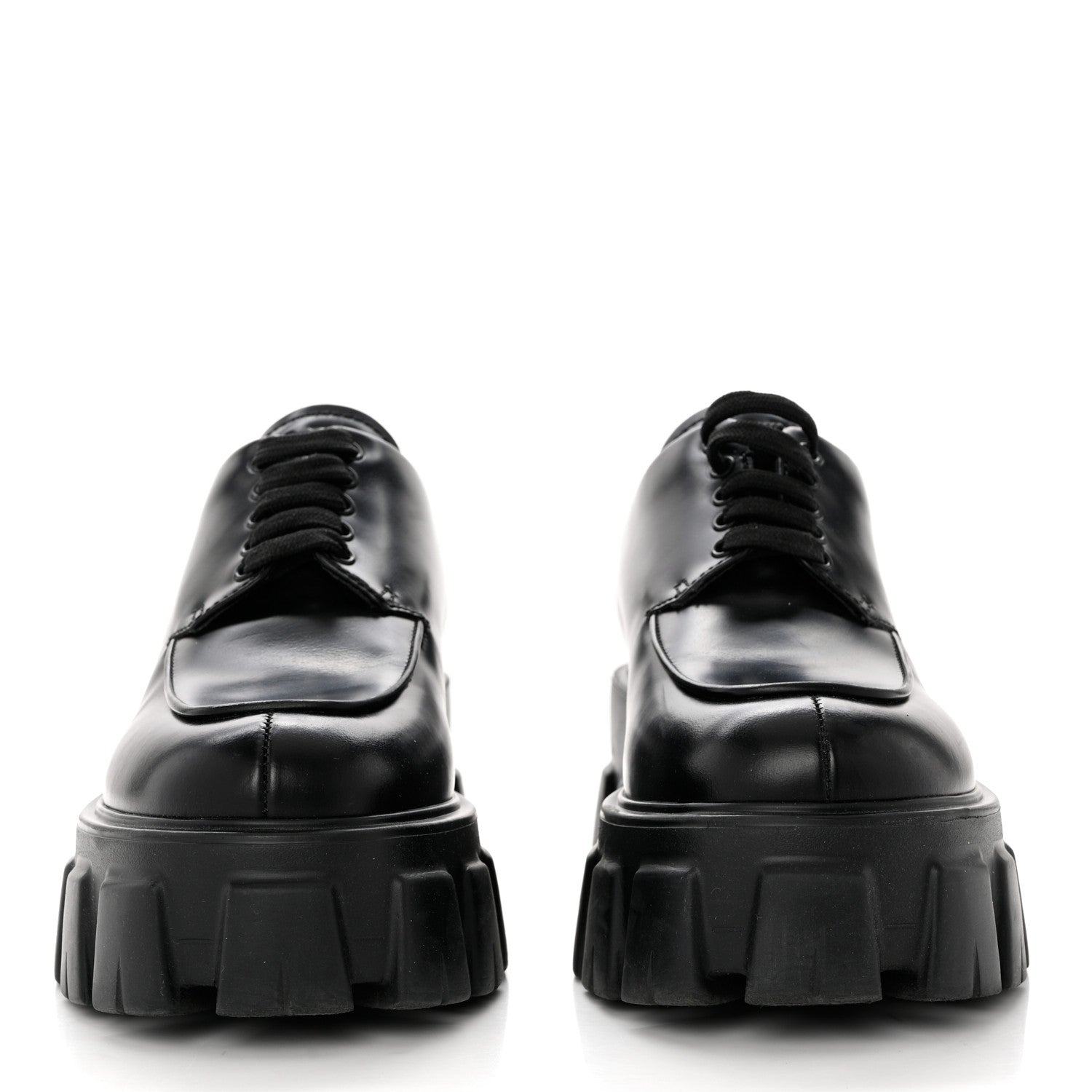 Prada Spazzolato Rois Monolith 55mm Derby Loafers 36 Black 2 of 10