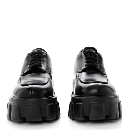 Prada Spazzolato Rois Monolith 55mm Derby Loafers 36 Black 2 of 10