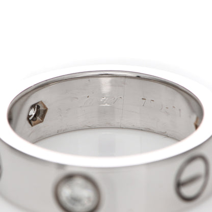 Cartier 18K White Gold 3 Diamond 5.5mm LOVE Ring 51 5.75 4 of 6
