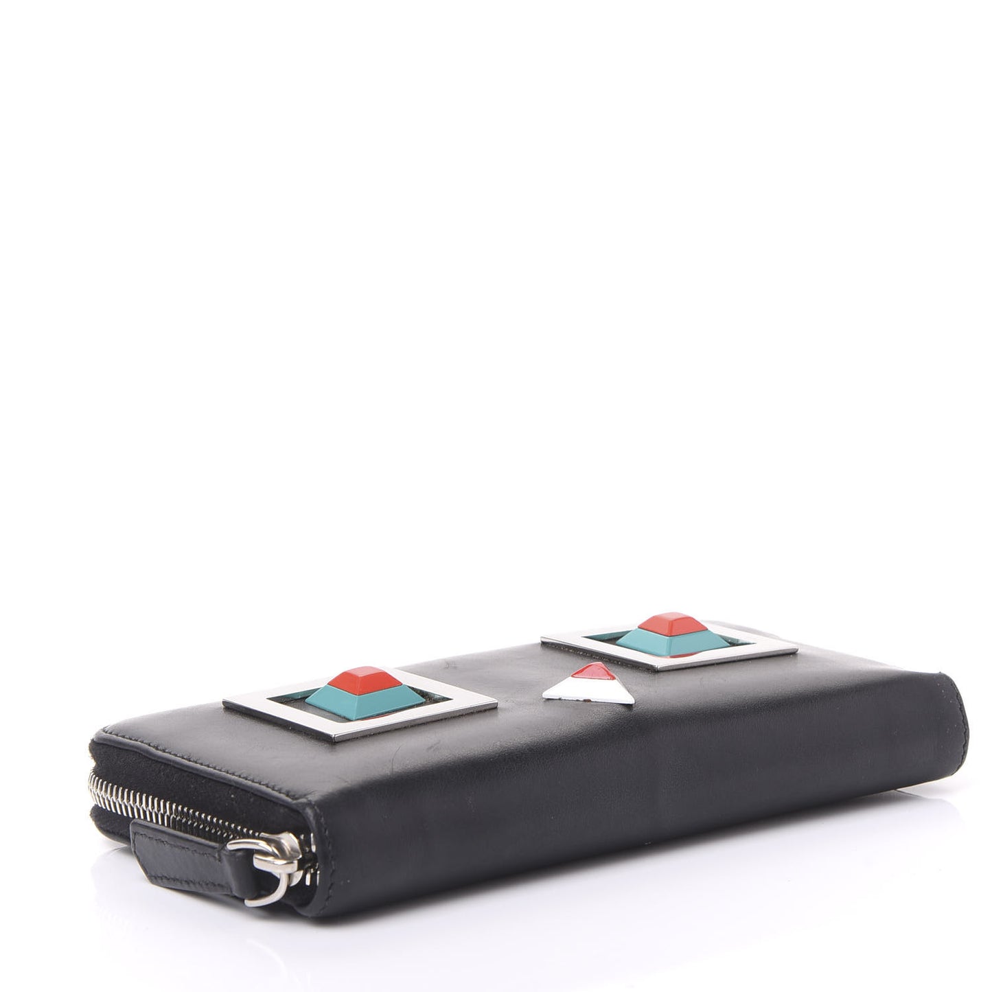 Vitello Century Hypnoteyes Zip Around Wallet Black