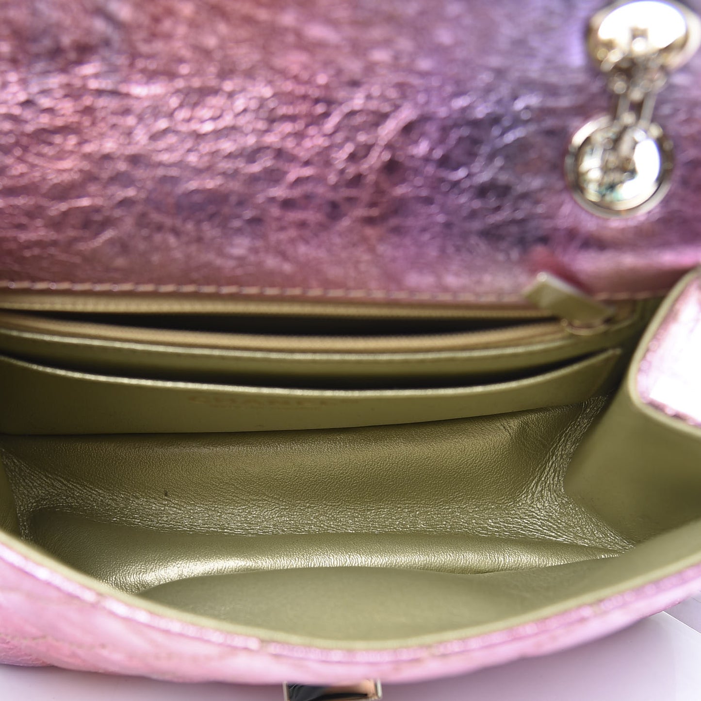 Metallic Goatskin Quilted Mini 2.55 Reissue Flap Multicolor