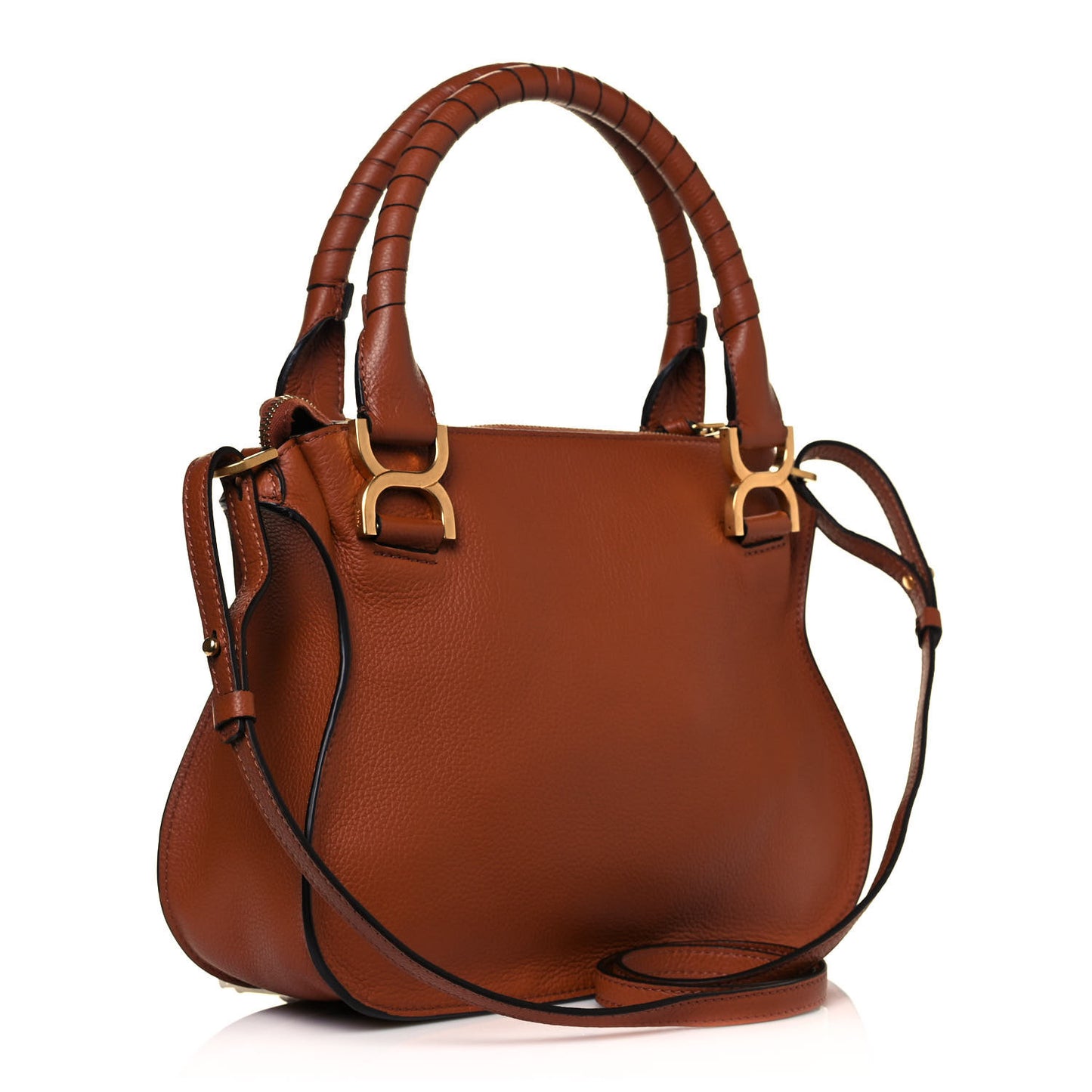 Calfskin Small Marcie Satchel Tan