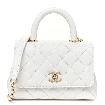 Chanel Caviar Quilted Extra Mini Coco Handle Flap White 1 of 12