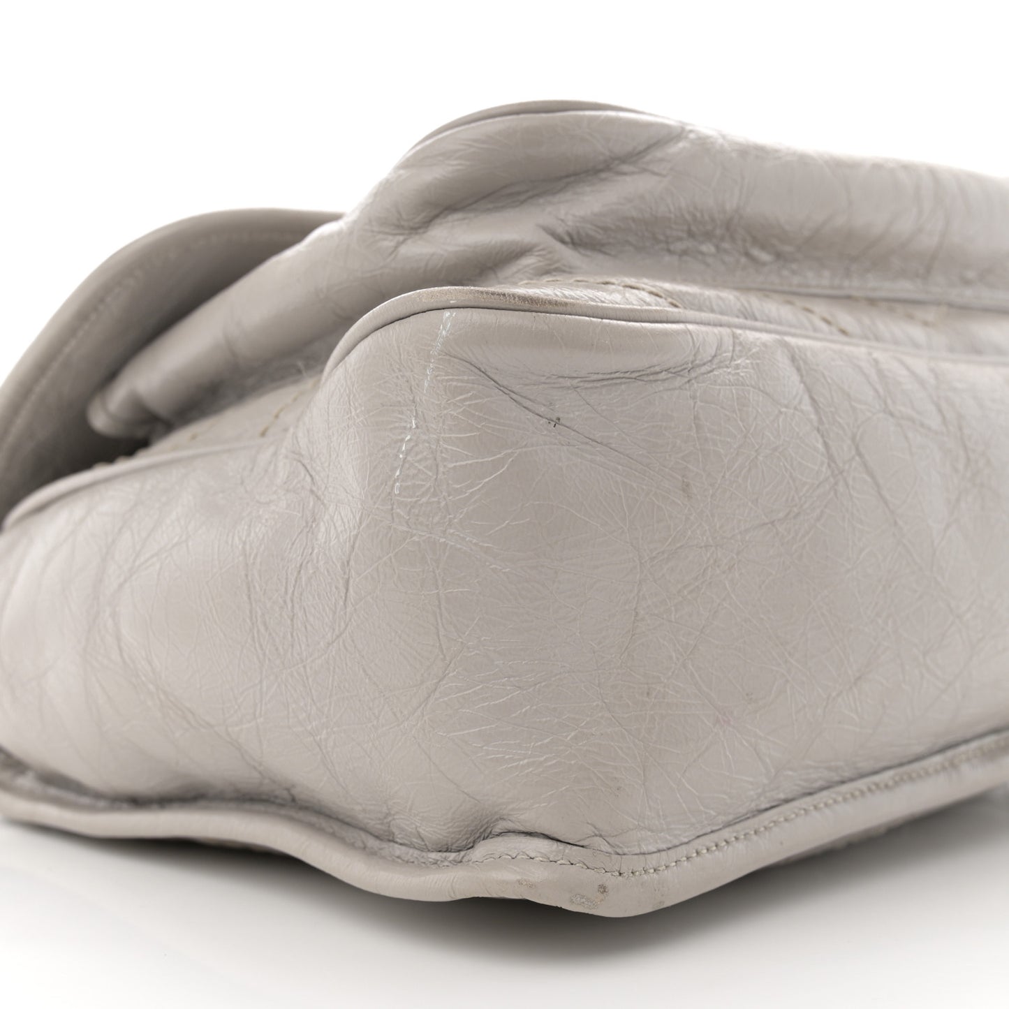 Crinkled Calfskin Matelasse Monogram Medium Niki Chain Satchel Granite